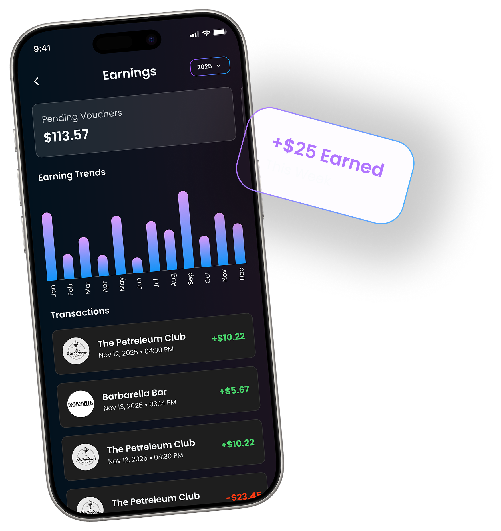 Earn Rewards Map Screen